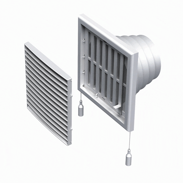 Вентиляционная решетка с обратным клапаном для естественной вентиляции .